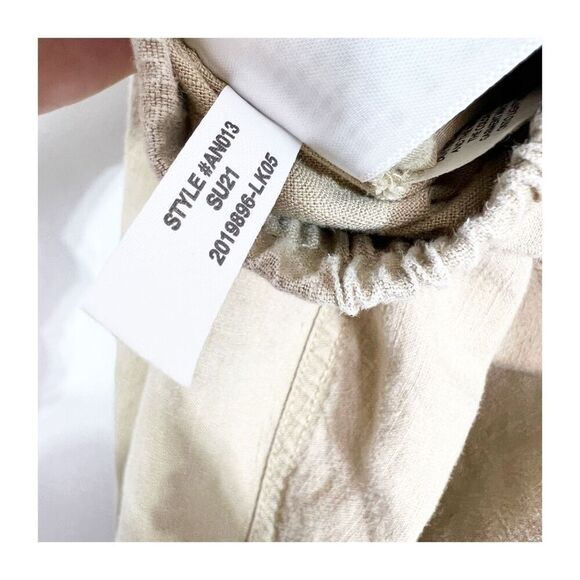 J.Crew Pants Womens Large Tan Linen Blend Tie-Waist Seaside Coastal Comfort - Picture 3 of 8